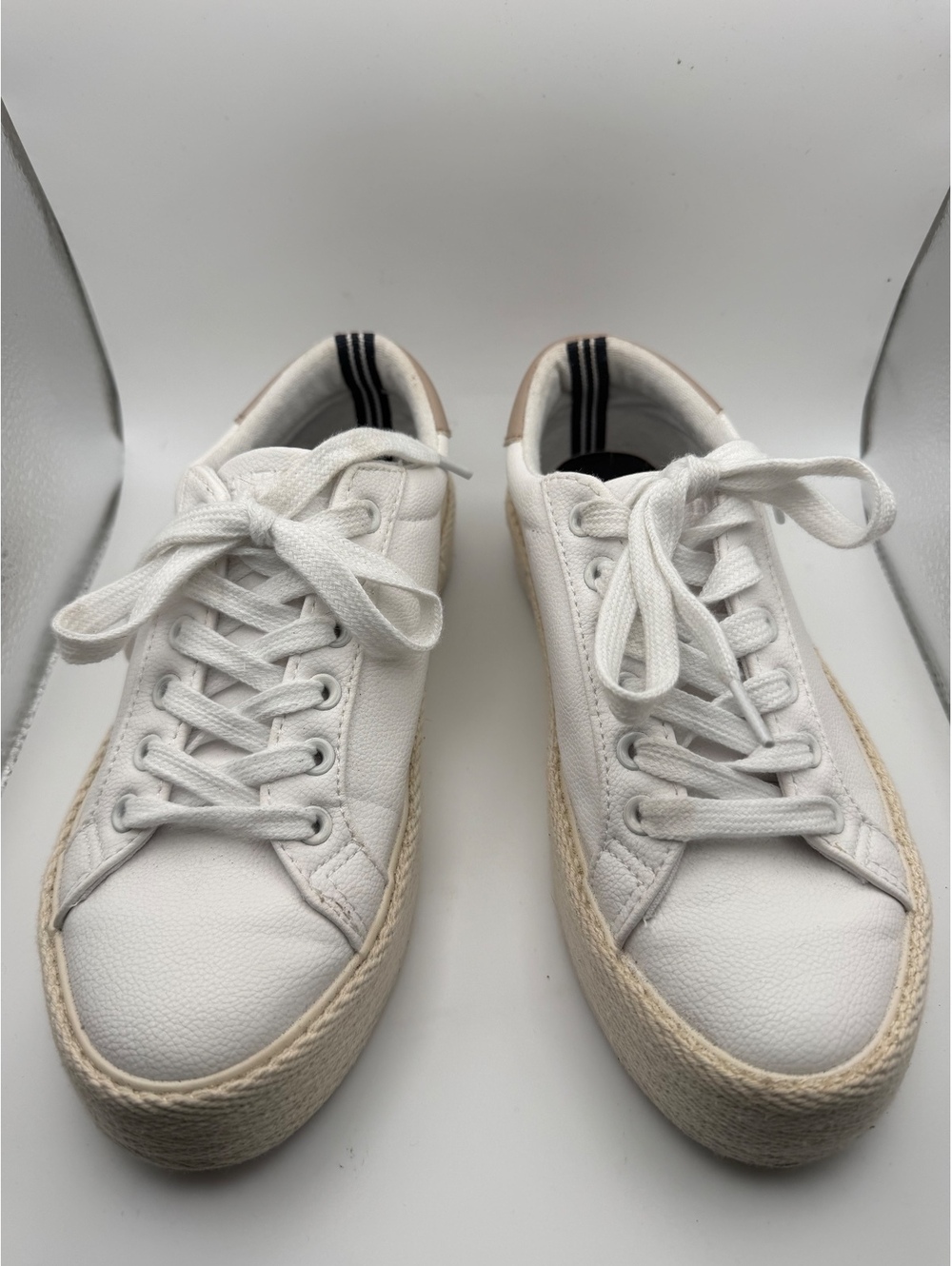 Nautica Aelsia Jute White Platform Sneakers Size 6 UK